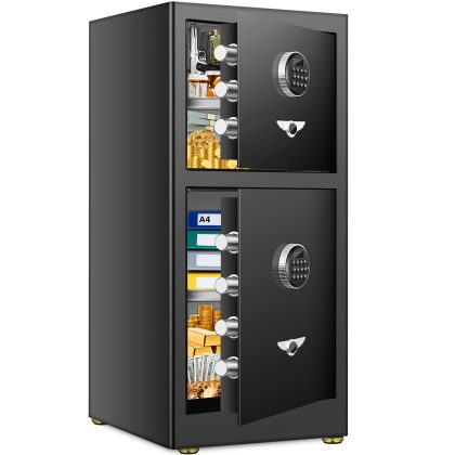 [DOUBLE DOOR SAFE] Extra Large Home Safe, Heavy Duty Digital Safe Box with [HIDDEN LOCK BOX], Safe for Home Business Office Use, 35.4"(H) x 17.7"(W) x 15.8"(D)