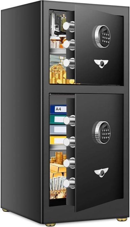 8.5 Cu Ft Extra Large Home Safe Fireproof Waterproof with [DOUBLE SAFES], Heavy Duty Digital Security Box with [Hidden Compartment], Fireproof Safe for Home Business Office USE